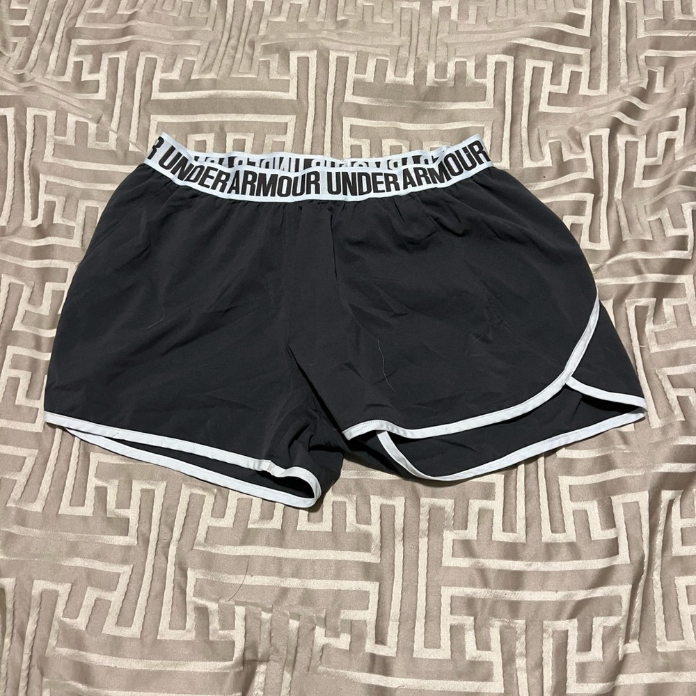 Under Armour grey and baby blue running shorts